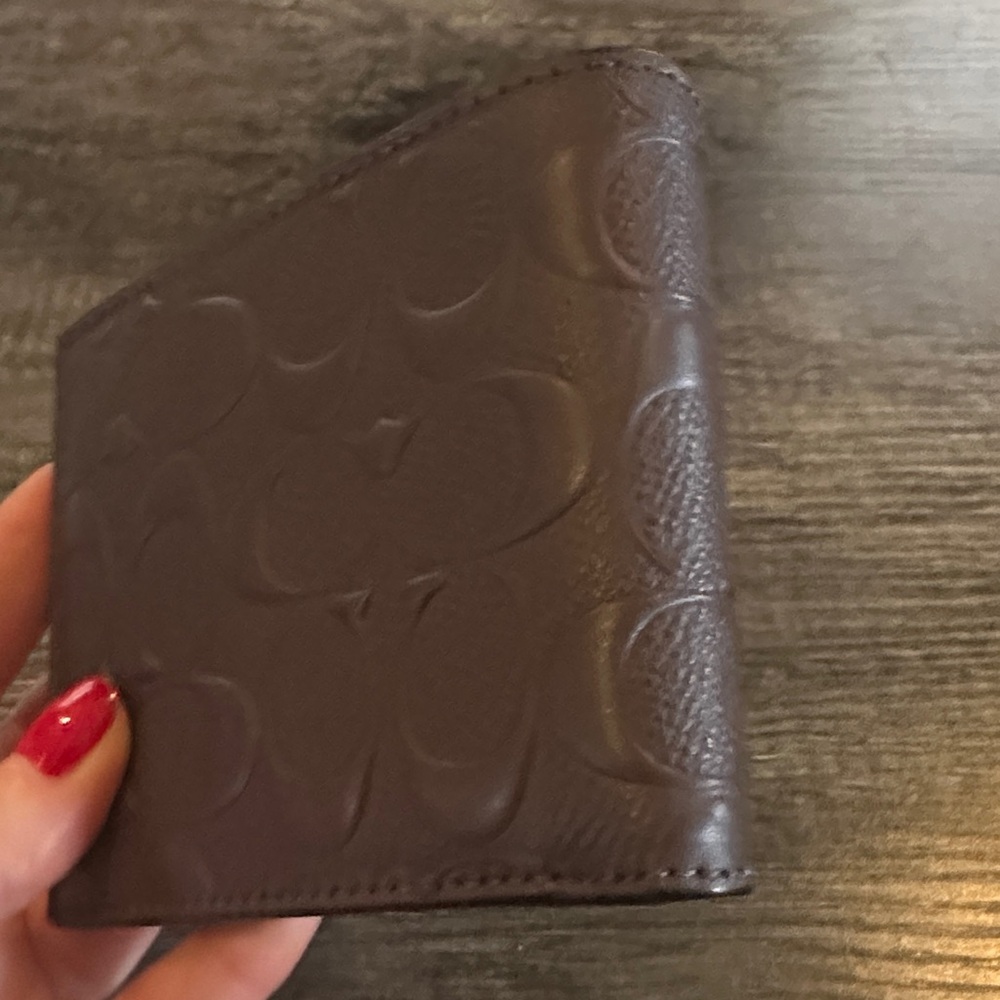 Coach Embossed Brown Leather wallet with Card Holder - Picture 5 of 6